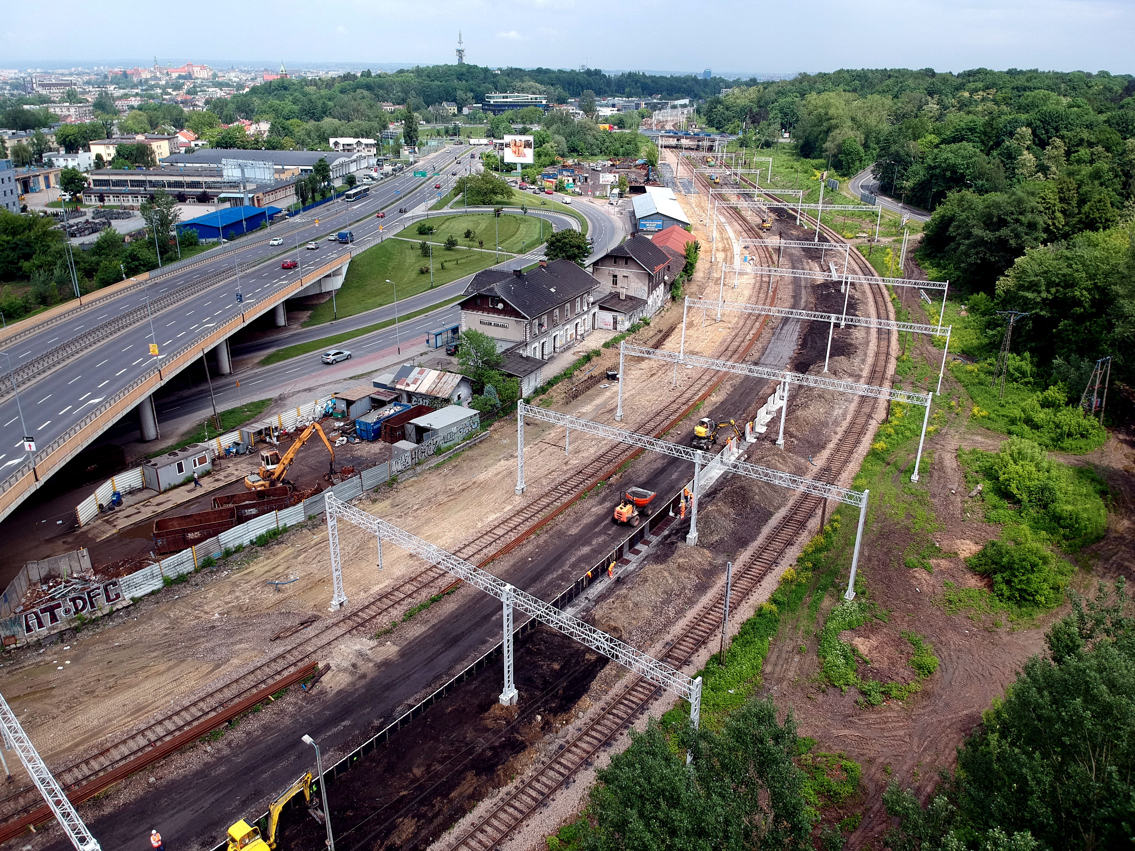 Prace budowlane na torze kolejowym, Kraków  - Bahnbau