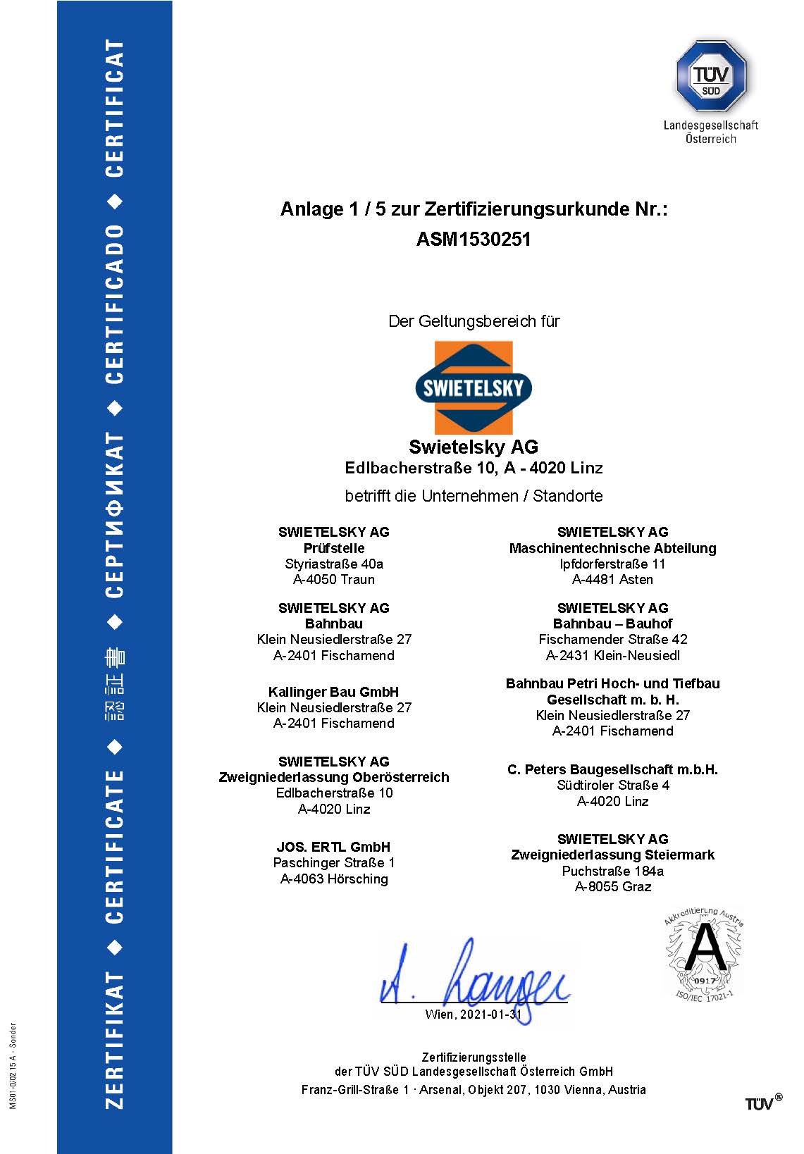 Zertifikat-A4 45001 Haupt+Anlagen Swietelsky_d_Seite_2