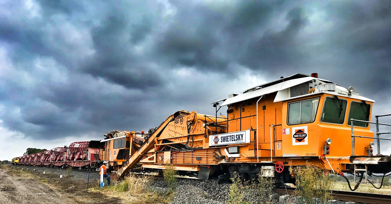 Construction work on the train track, New South Wales - Bahnbau Construction work on the train track, New South Wales - Bahnbau
