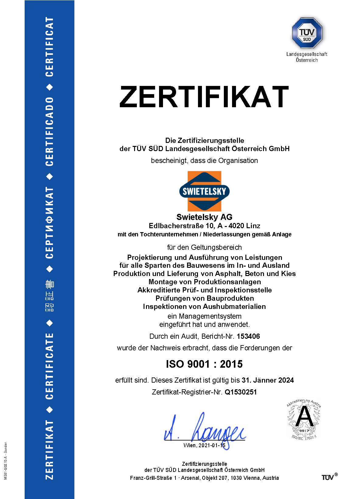 Zertifikat-A4 9001 Haupt+Anlagen Swietelsky_d_Seite_1